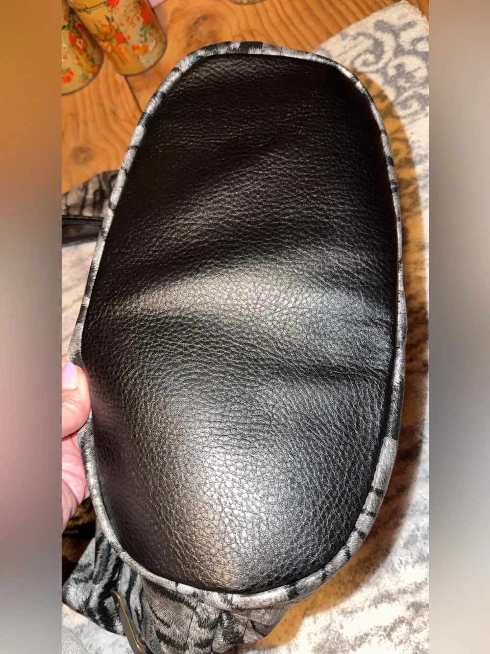 Bueno Silver and Black Zebra Print Hobo Bag